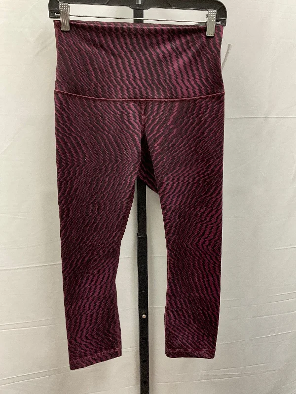 Black & Purple Athletic Leggings Capris Lululemon, Size 8