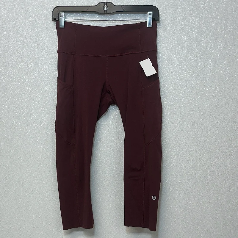 Maroon Athletic Capris Lululemon, Size 6