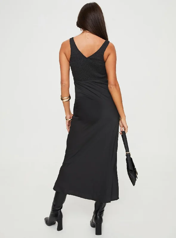 Bareena Bias Cut Maxi Dress Black