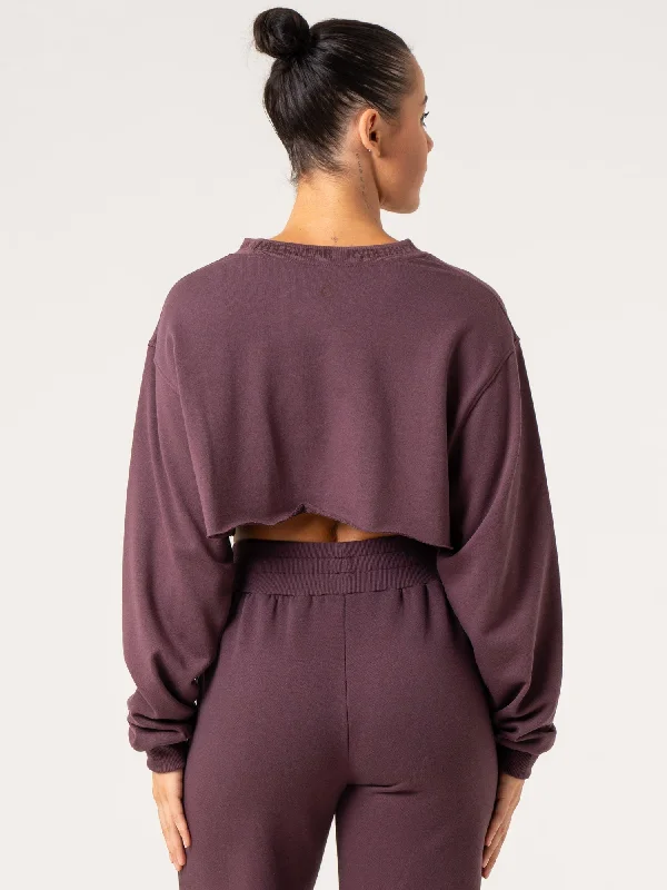 Cropped Sweater - Plum