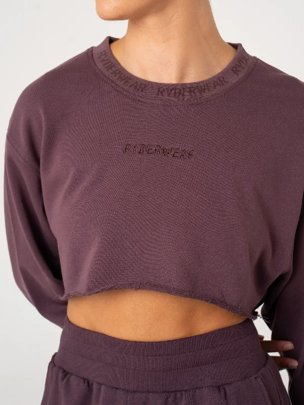 Cropped Sweater - Plum