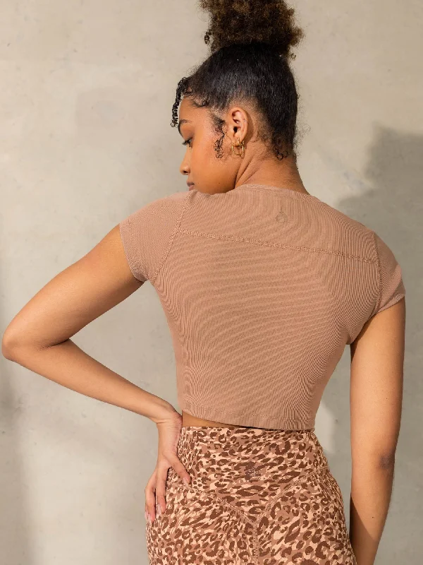 Empower Rib Tee - Mocha