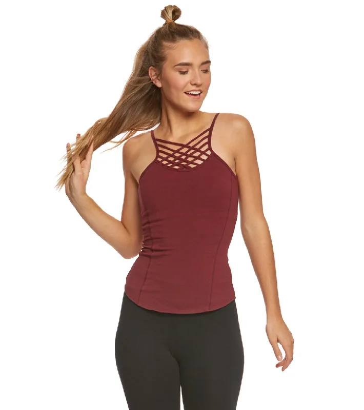 Hard Tail Front Lace Low Back Support Tank Top Fig