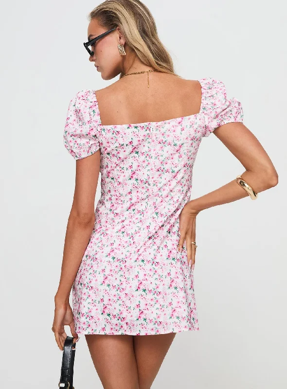 Hollen Mini Dress White Floral