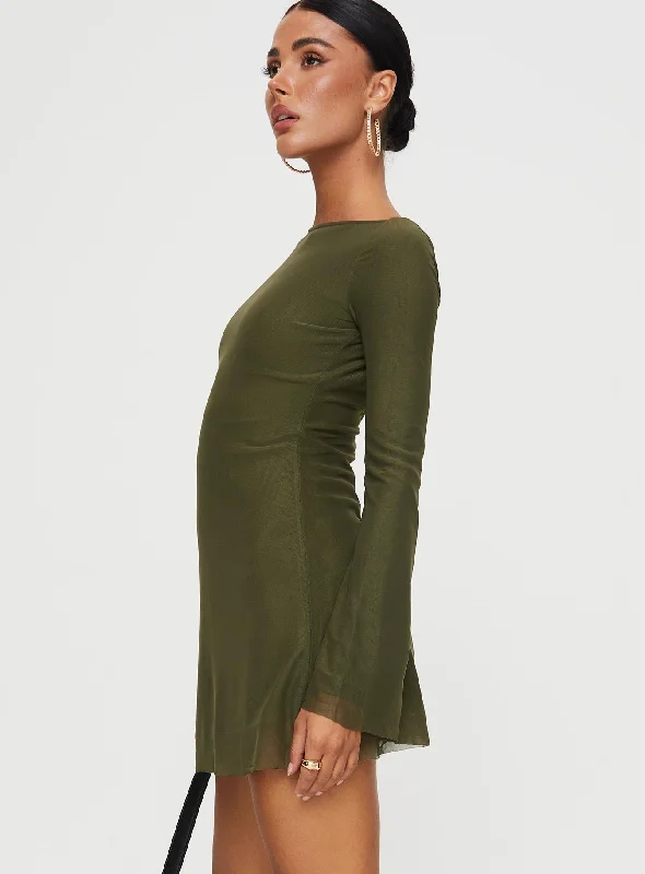 Lukea Long Sleeve Mini Dress Olive