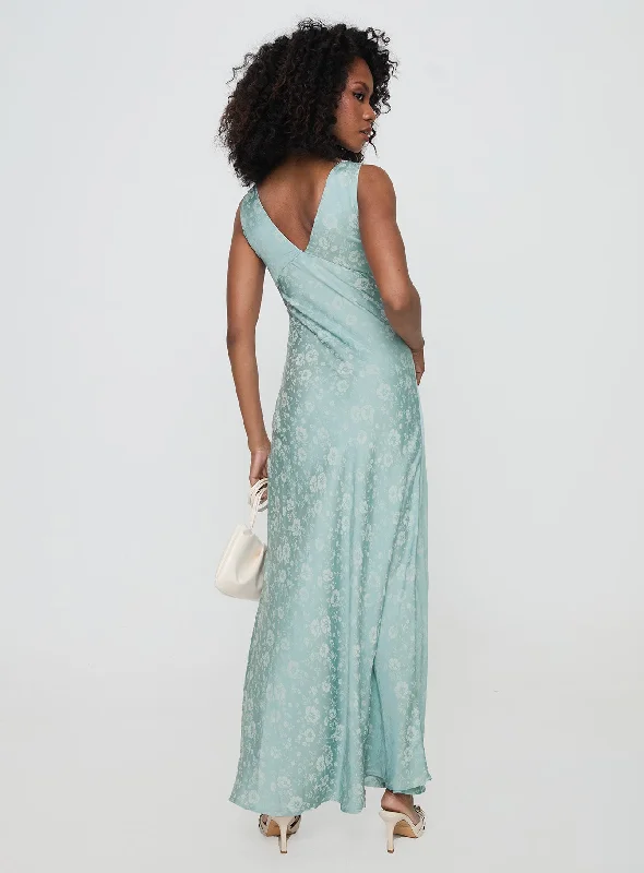 Nell Jacquard Maxi Dress Blue