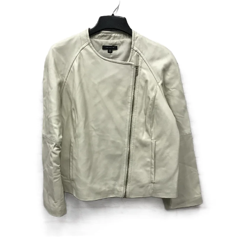 Beige Jacket Moto By Ann Taylor, Size: 1x