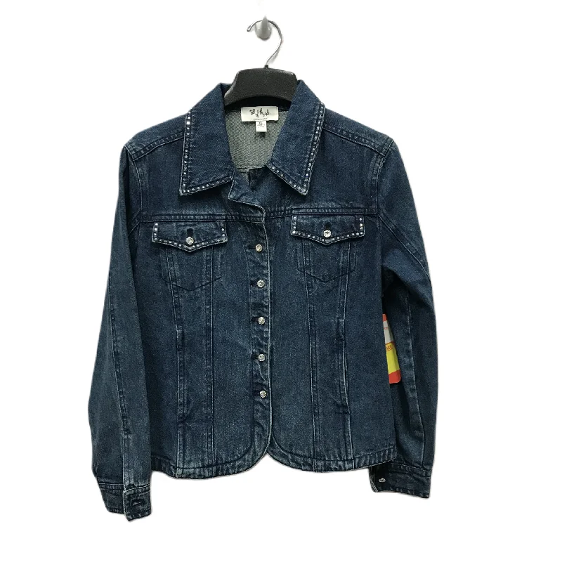 Blue Denim Jacket Denim By talk of the walk, Size: Xl