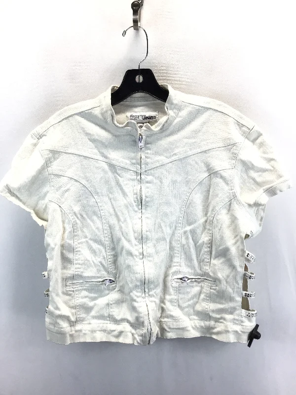 Cream Denim Jacket Denim Clothes Mentor, Size 1x