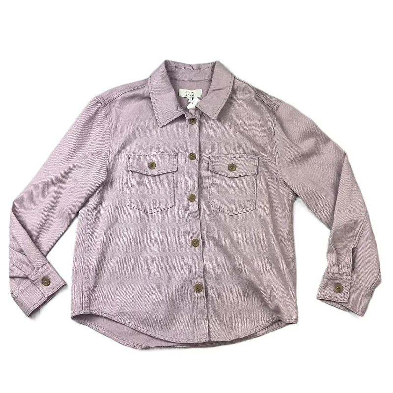 Purple Jacket Denim By Love Tree, Size: M