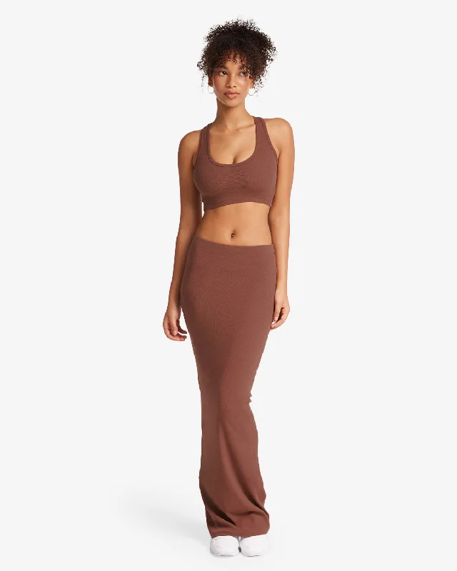 Rib Maxi Skirt | Maple