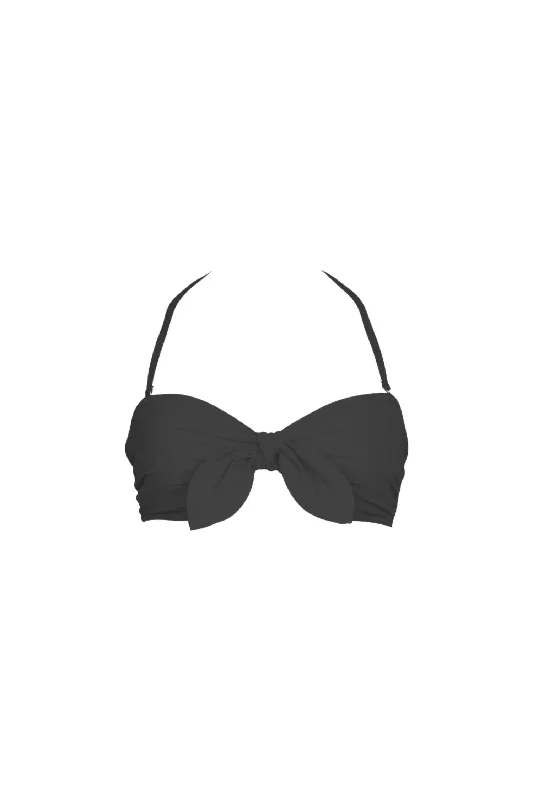 Basics Bandeau Bra With Tie In Black