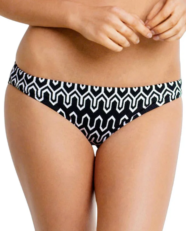 Hipster Bikini Bottom In Sea Black White