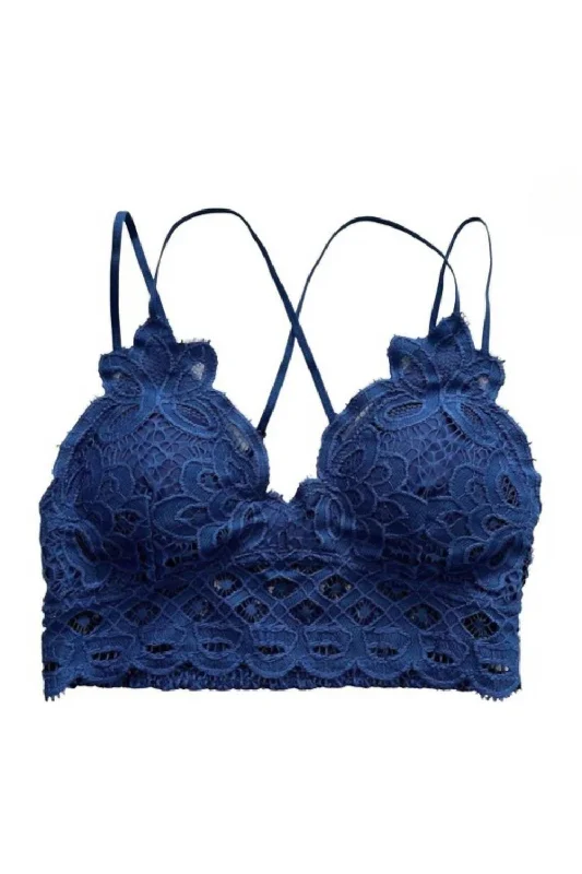 Lace Bralette In Royal Blue