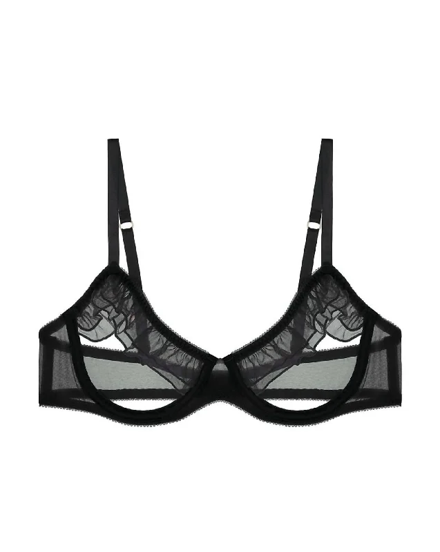 Odette Open Cup Bra In Black