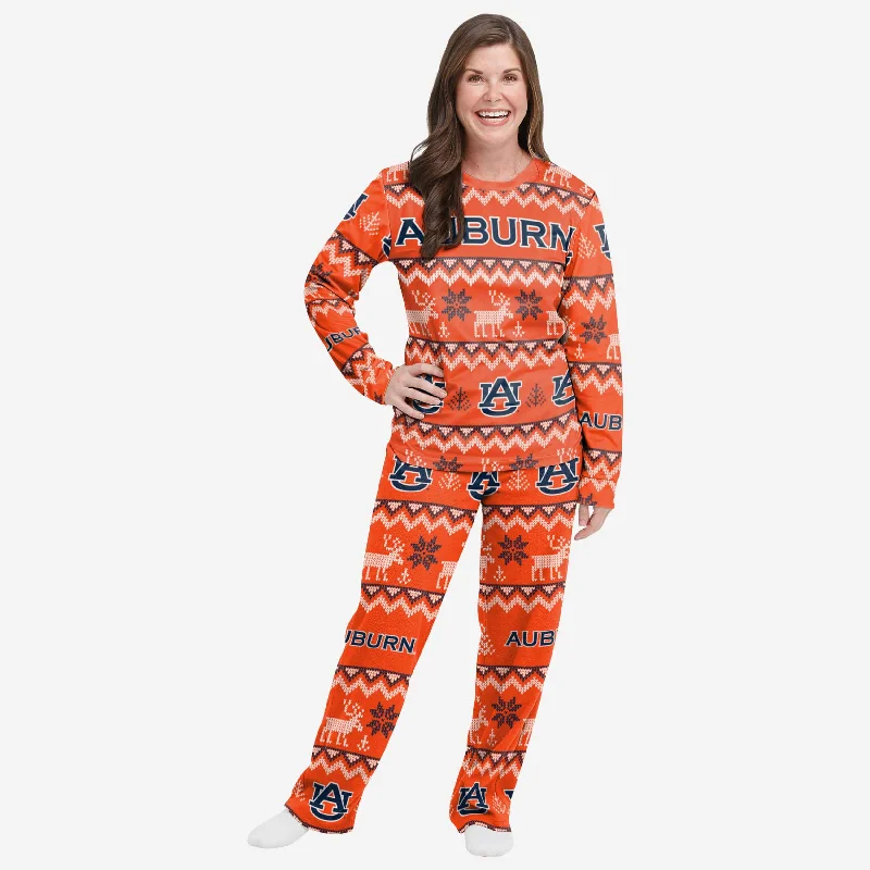 Auburn Tigers Womens Ugly Pattern Family Holiday Pajamas