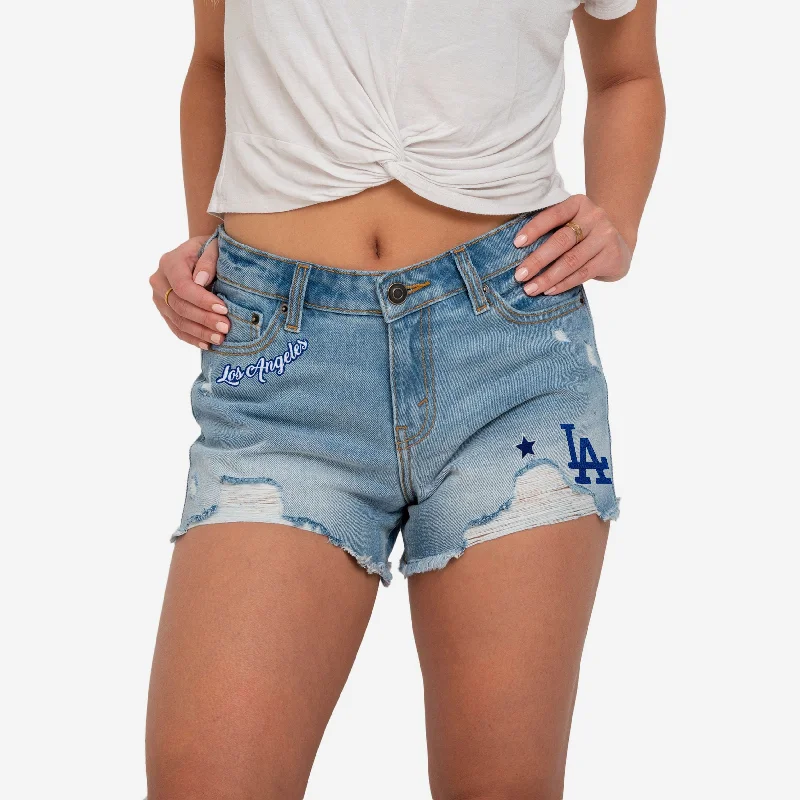 Los Angeles Dodgers Womens Team Logo Denim Shorts