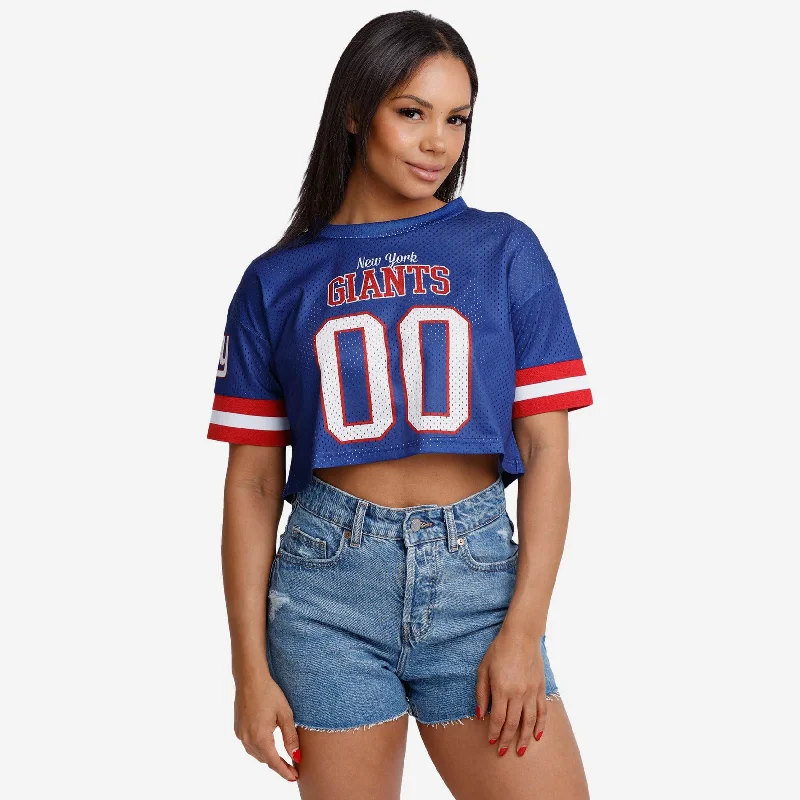 New York Giants Womens Gameday Mesh Crop Top