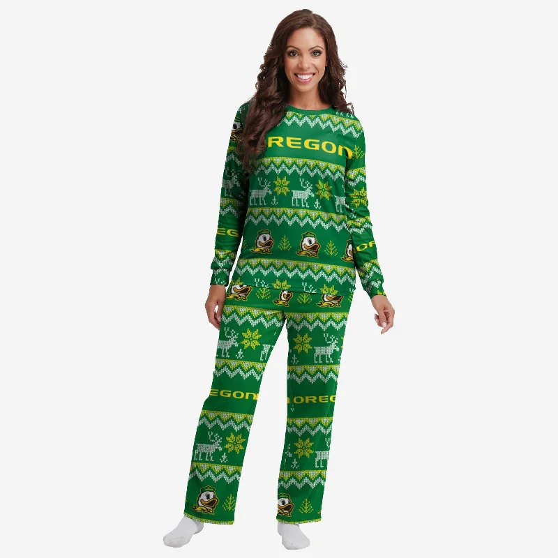 Oregon Ducks Womens Ugly Pattern Family Holiday Pajamas