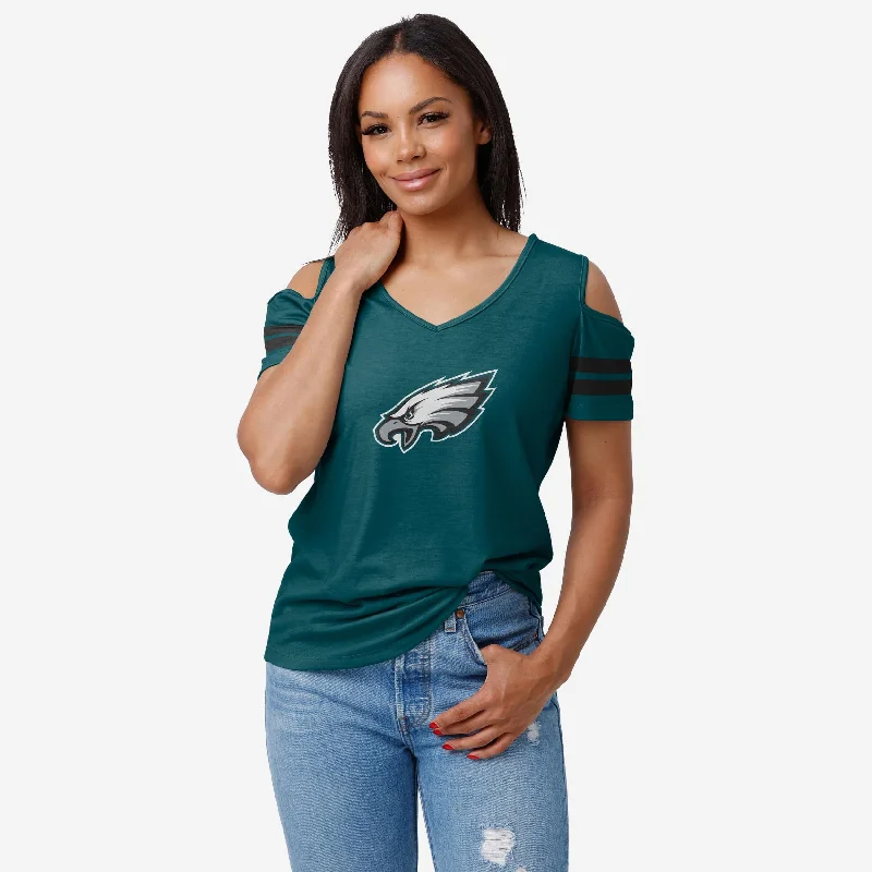 Philadelphia Eagles Womens Cold Shoulder T-Shirt