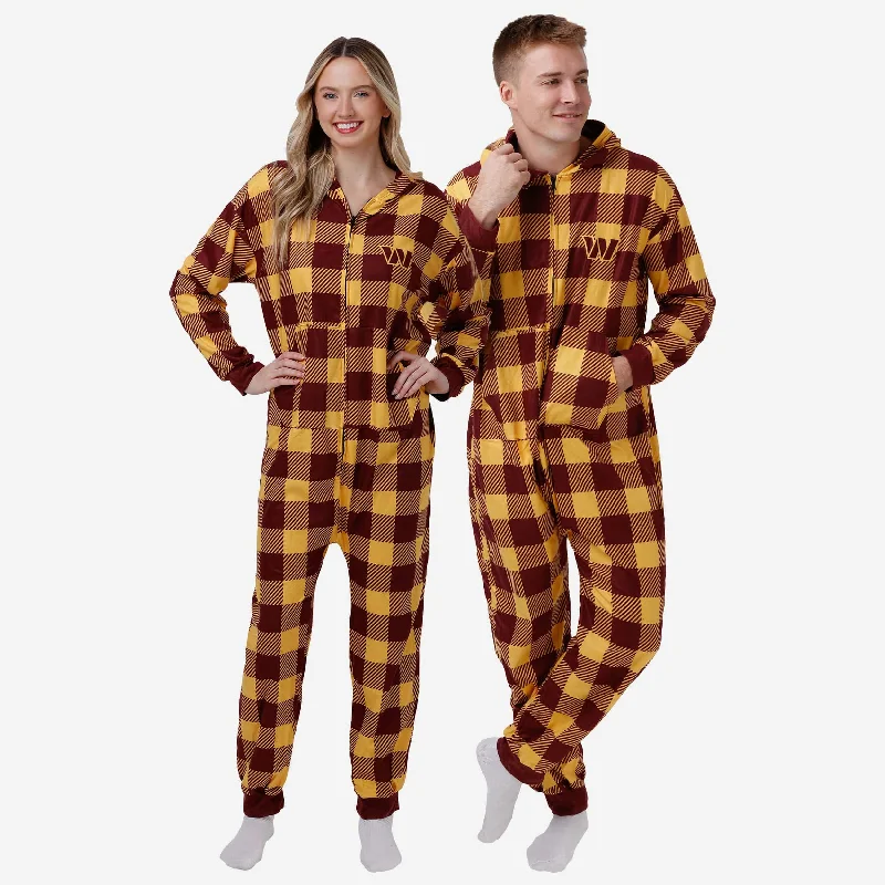 Washington Commanders Plaid One Piece Pajamas