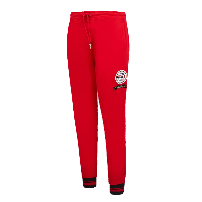 NBA ATLANTA HAWKS PRO PREP WOMEN'S RIB FLC SWEATPANT (RED/BLACK)