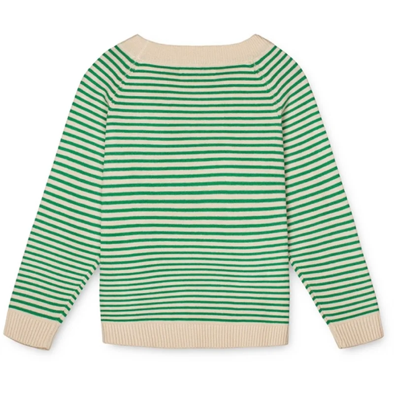 Fliink Jelly Bean Green Stripe Fave Stripe Knitted Cardigan