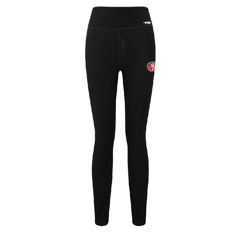 NFL SAN FRANCISCO 49ERS SCRIPT TAIL WOMEN'S HW JERSEY LEGGING (BLACK)