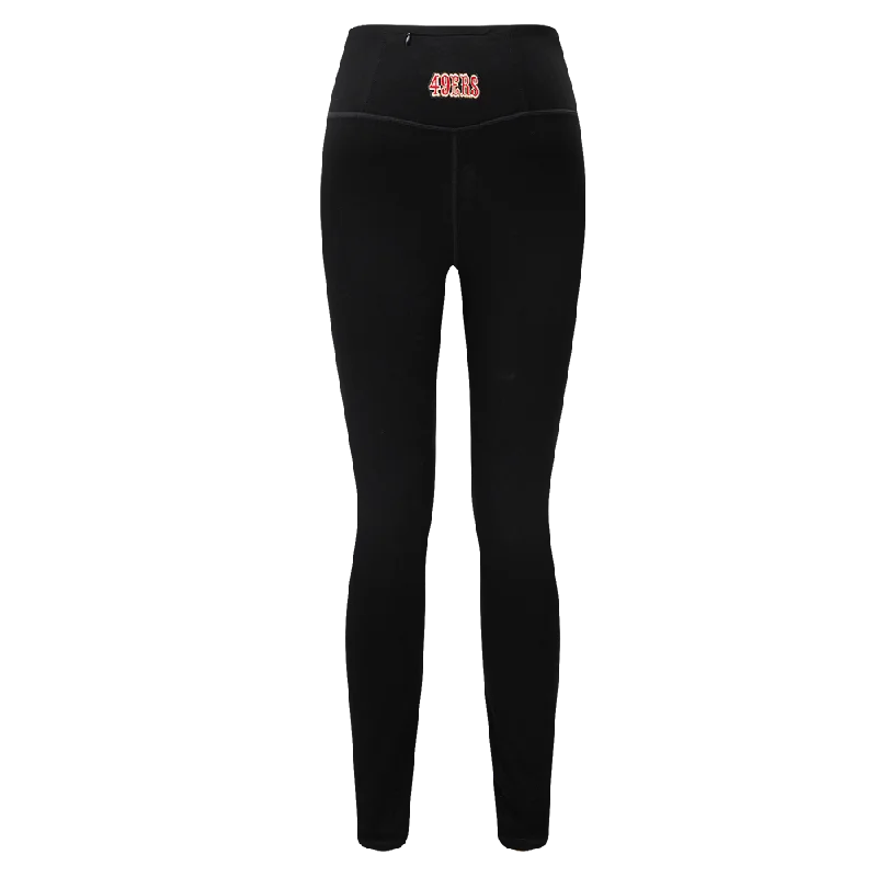 NFL SAN FRANCISCO 49ERS SCRIPT TAIL WOMEN'S HW JERSEY LEGGING (BLACK)