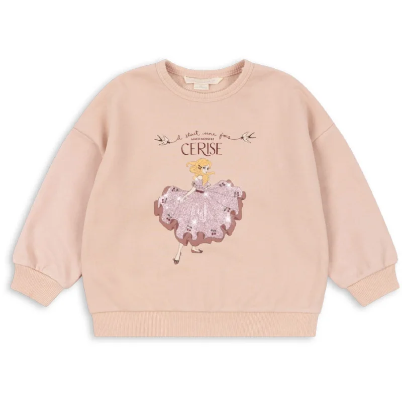 Konges Sløjd Cameo Rose Lou Glitter Sweat Shirt Ocs