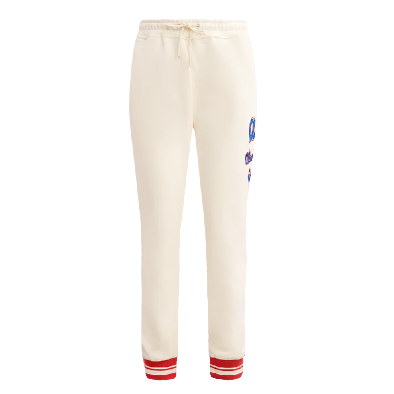 MLB ATLANTA BRAVES RETRO CLASSIC WOMEN'S RIB SWEATPANT (EGGSHELL/ RED)