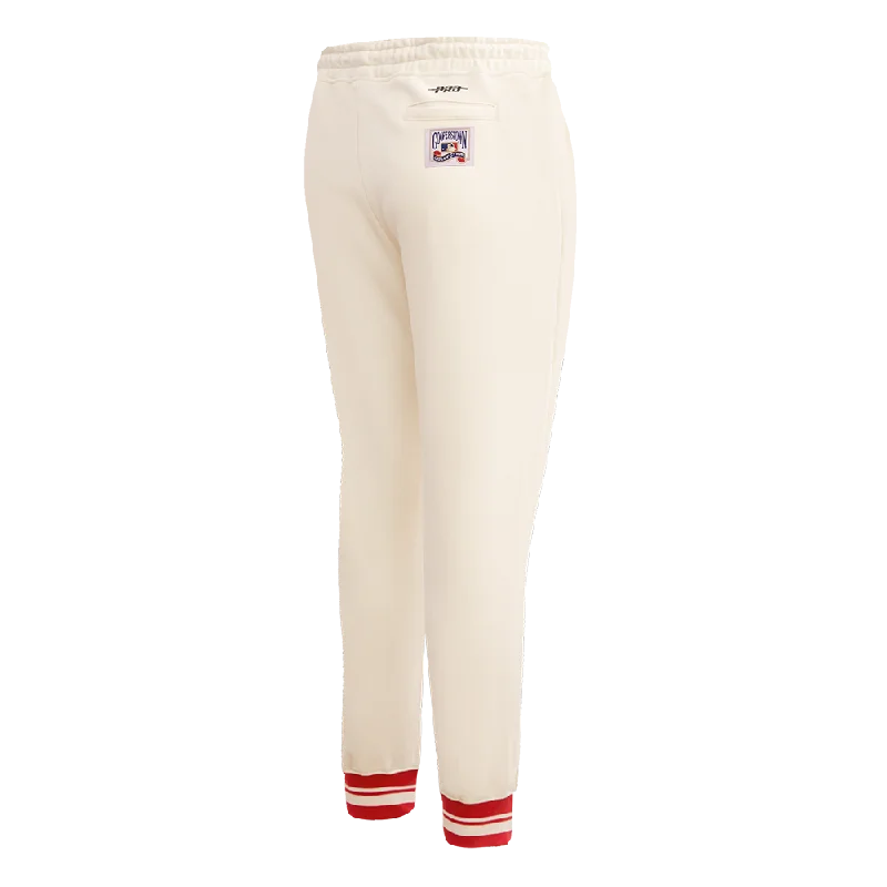 MLB ATLANTA BRAVES RETRO CLASSIC WOMEN'S RIB SWEATPANT (EGGSHELL/ RED)