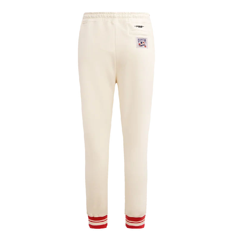 MLB ATLANTA BRAVES RETRO CLASSIC WOMEN'S RIB SWEATPANT (EGGSHELL/ RED)