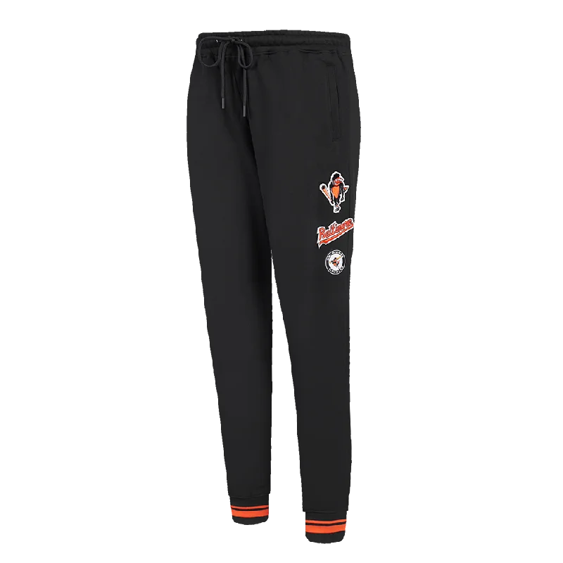 MLB BALTIMORE ORIOLES RETRO CLASSIC WOMEN'S RIB SWEATPANT (BLACK/ORANGE)