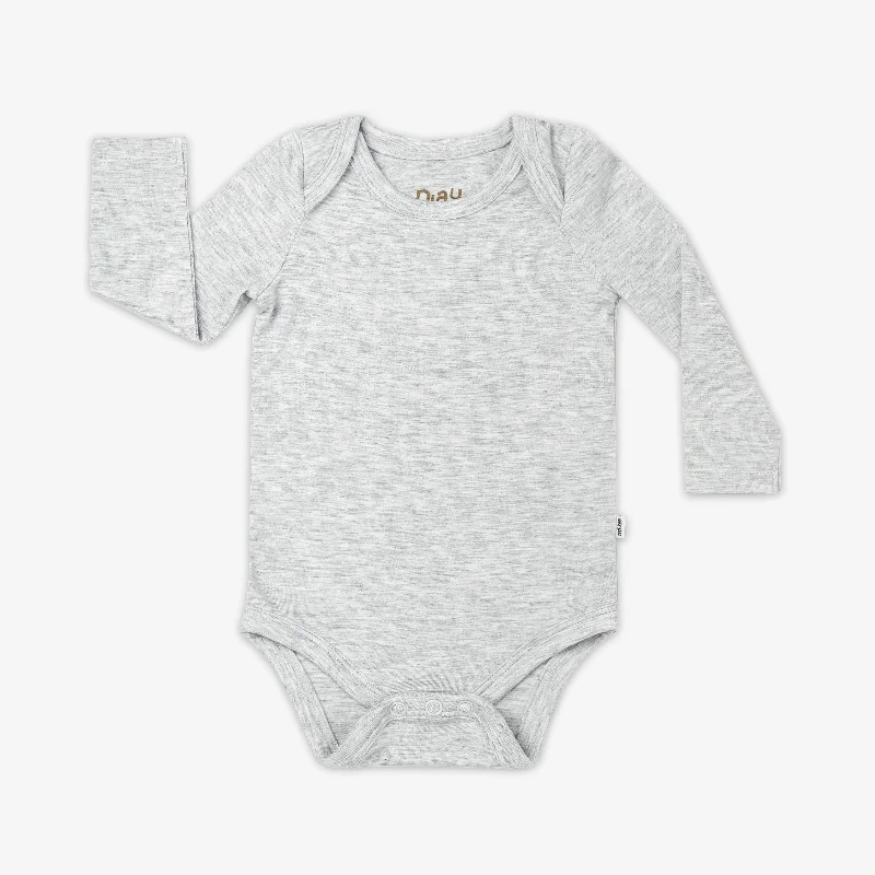 Light Heather Gray Long Sleeve Bodysuit