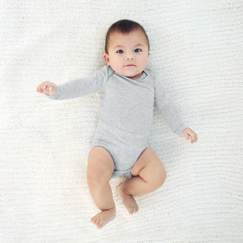 Light Heather Gray Long Sleeve Bodysuit