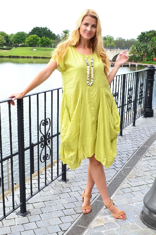 Lime Cotton Sophia Tunic Dress