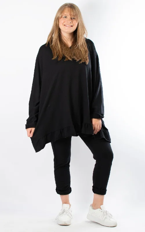 Nora Frill Hoodie | Black