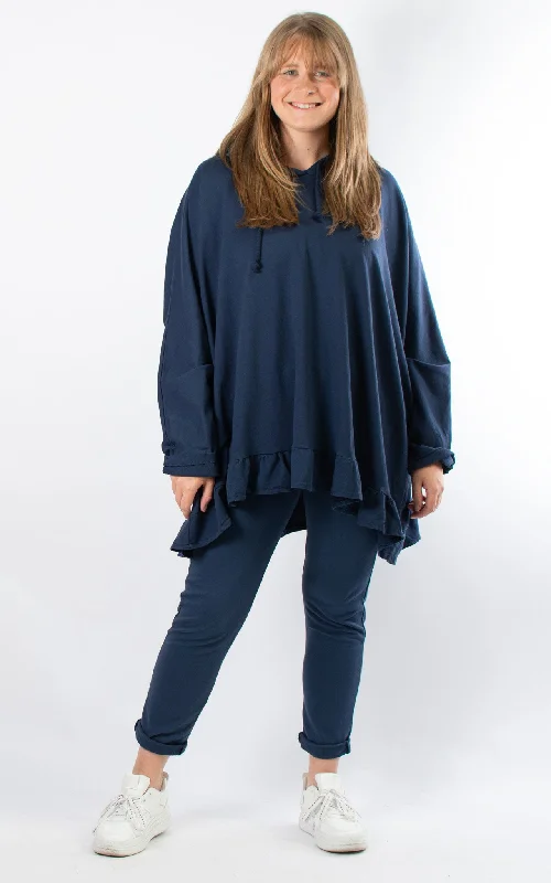 Nora Frill Hoodie | Navy