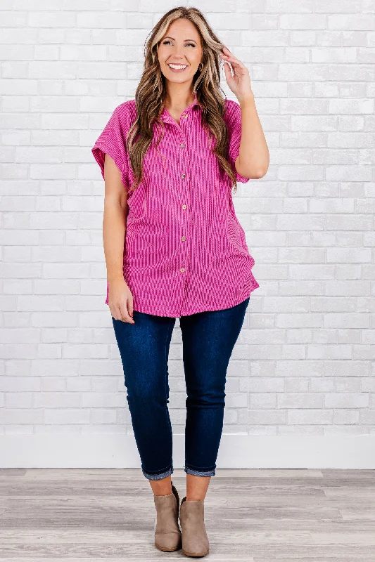 Not Losing Any Sleep Top, Fuchsia