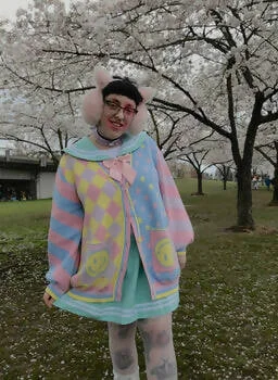 Pastel Colored Clown Cardigan