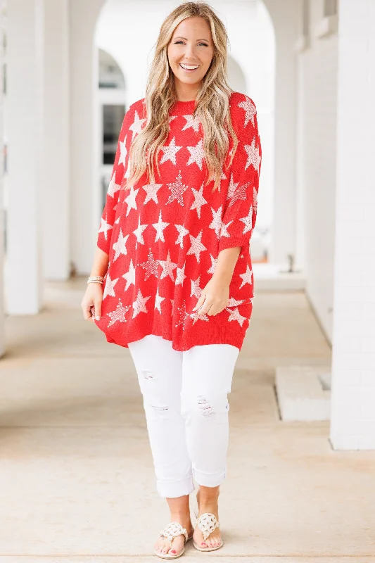 Patriotic Star Top, Red