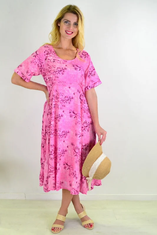 Pink Spring Pocket Tunic Dress