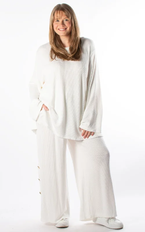 Side Button Lounge Set | Winter White