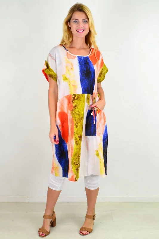 Splash of colour Shift Pocket Tunic Dress