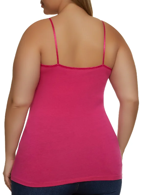 Plus Size Basic Cotton Scoop Neck Cami