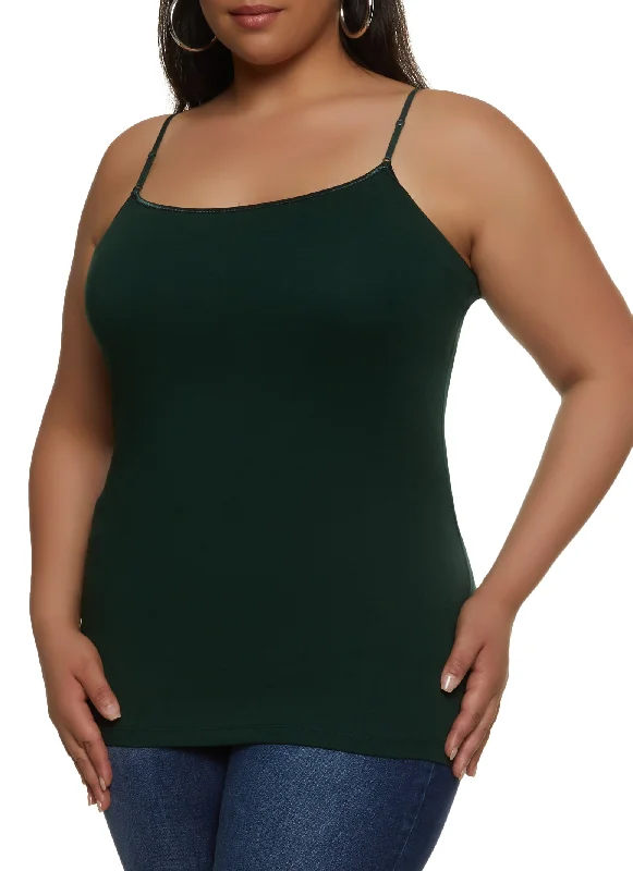 Plus Size Basic Cotton Scoop Neck Cami