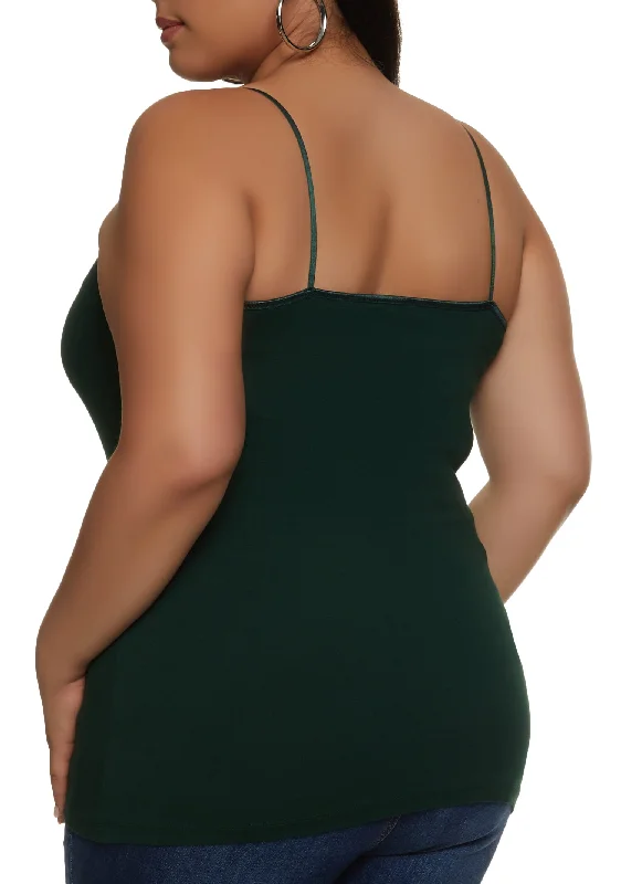 Plus Size Basic Cotton Scoop Neck Cami