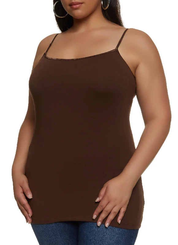 Plus Size Basic Cotton Scoop Neck Cami