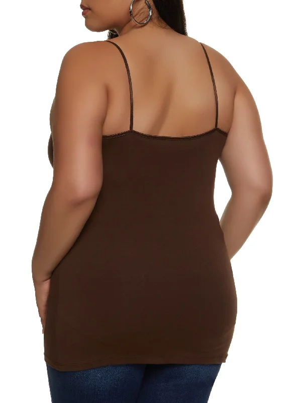 Plus Size Basic Cotton Scoop Neck Cami